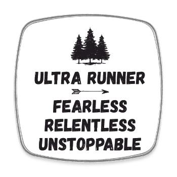 Ultra Runner - Intrépide. Implacable. Imparable. - Magnet carré - blanc - Devant