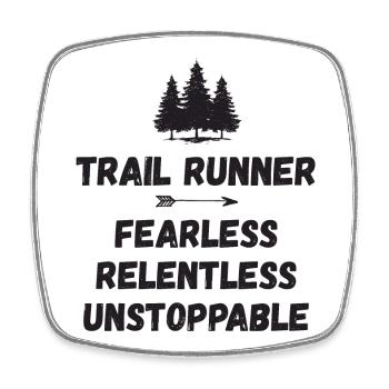 Trail Runner - Intrépide. Implacable. Imparable. - Magnet carré - blanc - Devant
