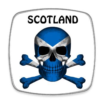 Skull Jolly Roger Pirate Flag Scotland R6Z - Square fridge magnet - white - Front