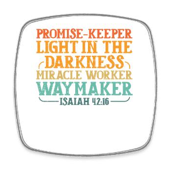 Promise Keeper Light In Darkness - Square fridge magnet - white - Front