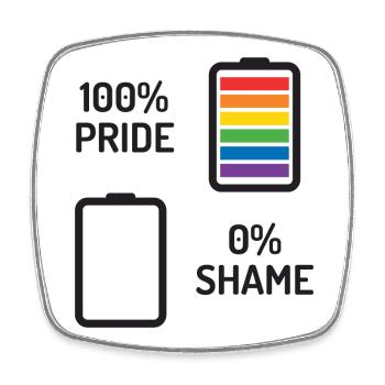 Pride Month - 100% Pride, 0% Shame - Square fridge magnet - white - Front