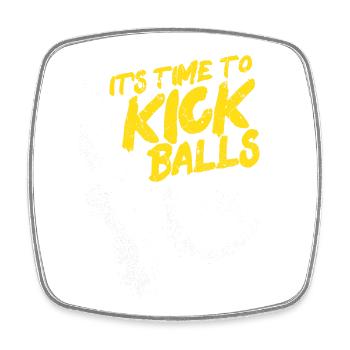 Il est temps de taper dans les ballons des sports de joueurs de football - Magnet carré - blanc - Devant