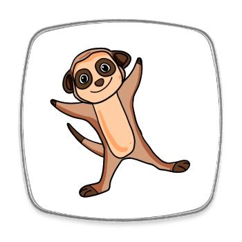 Meerkat - Square fridge magnet - white - Front