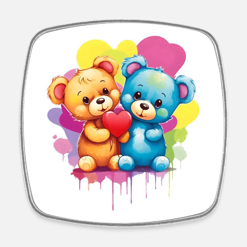 L’amour est une nécessité pour l’ours - Magnet carré - blanc