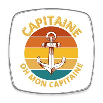 capitaine, oh mon capitaine poésie - Magnet carré - blanc - Devant