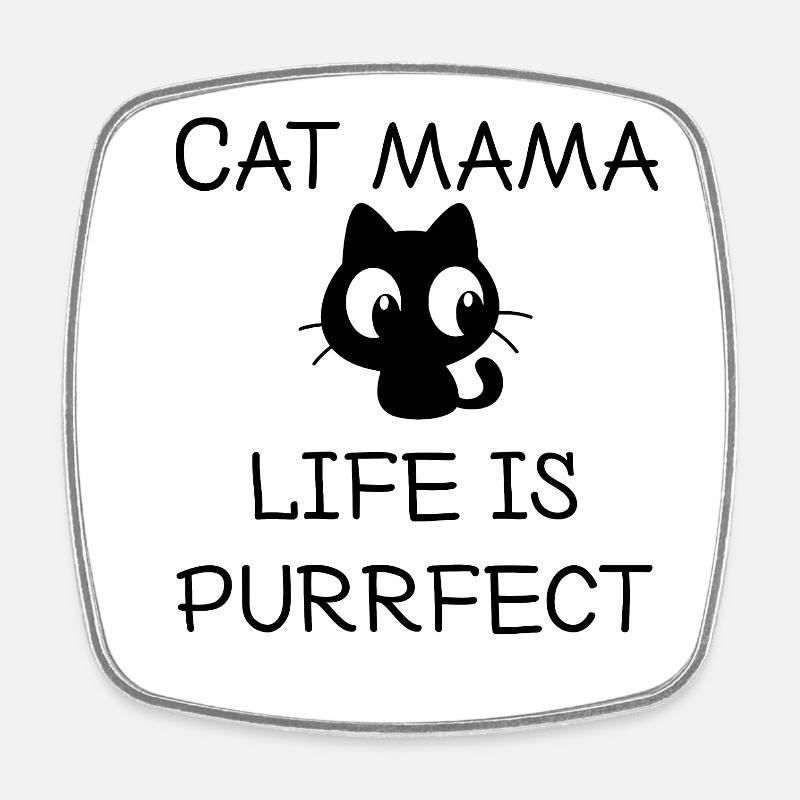 Cat mama - Square fridge magnet - white