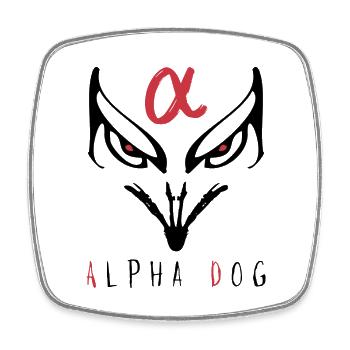 Alpha Night Silhouette - Viereckiger Kühlschrankmagnet - Weiß - Vorne