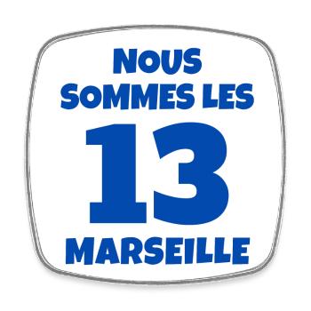 Marseille. je suis Marseillais. 13 - Magnet carré - blanc - Devant