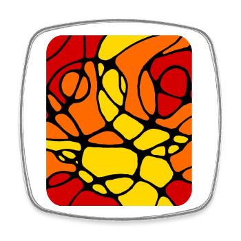 Neurografik modernes abstraktes Design - Viereckiger Kühlschrankmagnet - Weiß - Vorne