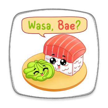 Sushi, Sushi-Fan, Wasabi - Viereckiger Kühlschrankmagnet - Weiß - Vorne