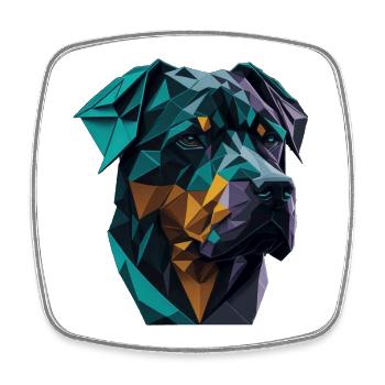 Rottweiler - Magnet carré - blanc - Devant