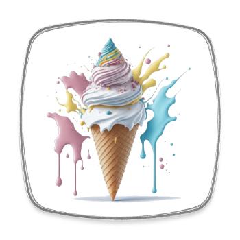 Glace - Magnet carré - blanc - Devant