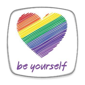 Mois de la fierté LGBTQ - Soyez vous-même - Magnet carré - blanc - Devant