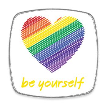 Mois de la fierté LGBTQ - Soyez vous-même - Magnet carré - blanc - Devant