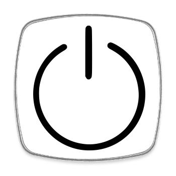An Us Off Button - Square fridge magnet - white - Front