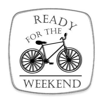 Ready for the Weekend | Geschenkidee - Viereckiger Kühlschrankmagnet - Weiß - Vorne