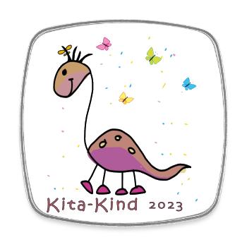 Kindergarten 2023 - Viereckiger Kühlschrankmagnet - Weiß - Vorne