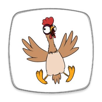 Chicken - Square fridge magnet - white - Front