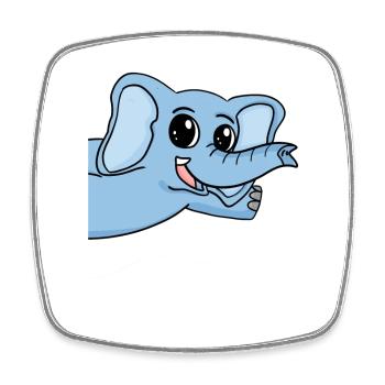Elefant Gruß Begrüßung - Viereckiger Kühlschrankmagnet - Weiß - Vorne