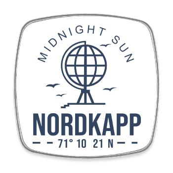 Nordkapp North Cape Norway Road Trip Gift - Square fridge magnet - white - Front