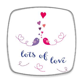 Lots of Love - Square fridge magnet - white - Front