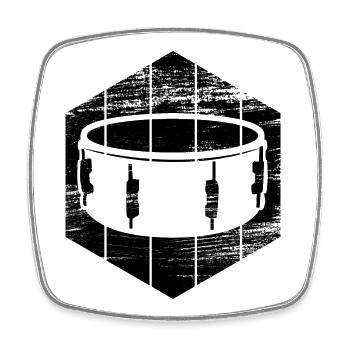 Drum Drawing - Square fridge magnet - white - Front