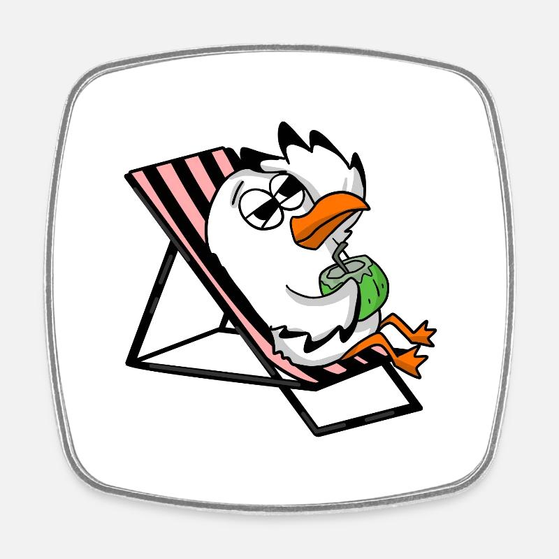 Möwe - Viereckiger Kühlschrankmagnet - Weiß