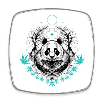Panda Pandabär Tattoo mit Bambus - Viereckiger Kühlschrankmagnet - Weiß - Vorne