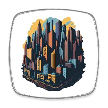 Skyline - Square fridge magnet - white - Front