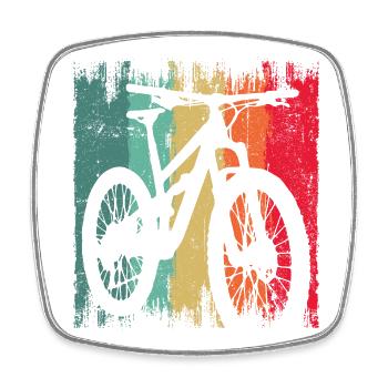 Silhouette de vélo grunge arc-en-ciel - Magnet carré - blanc - Devant