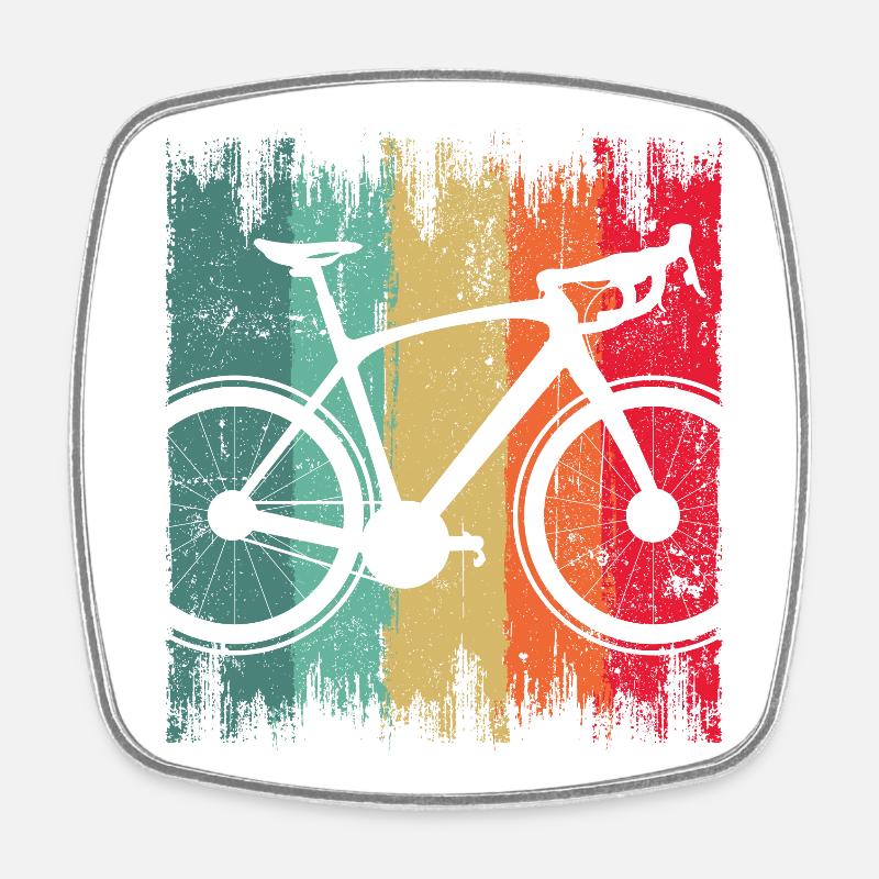 Silhouette de vélo graffiti arc-en-ciel - Magnet carré - blanc