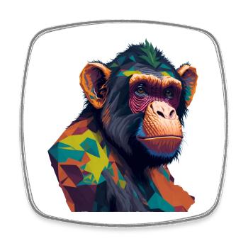 Chimpanzee - Square fridge magnet - white - Front