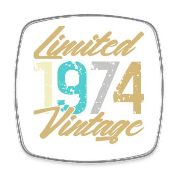 Limited 1974 Vintage Edition - Square fridge magnet - white - Front