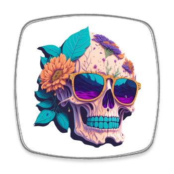 Skull - Square fridge magnet - white - Front
