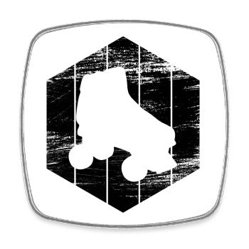 Roller Skates Drawing - Square fridge magnet - white - Front
