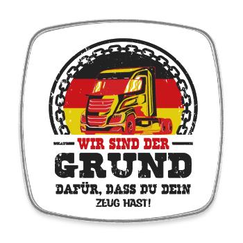 Deutscher Trucker - Viereckiger Kühlschrankmagnet - Weiß - Vorne