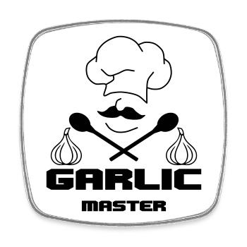 Garlic Master - Viereckiger Kühlschrankmagnet - Weiß - Vorne
