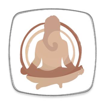 Boho Yoga Meditation Silhouette Design - Square fridge magnet - white - Front