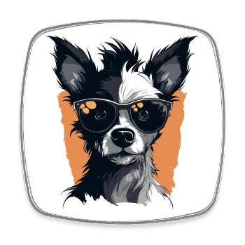 Hunde Chihuahua Design - Viereckiger Kühlschrankmagnet - Weiß - Vorne