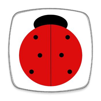 Coccinelle Rouge à Points Noirs - Magnet carré - blanc - Devant