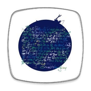 Der alte Mann und das Meer - Viereckiger Kühlschrankmagnet - Weiß - Vorne