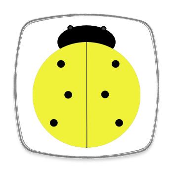Coccinelle Jaune à Points Noirs - Magnet carré - blanc - Devant