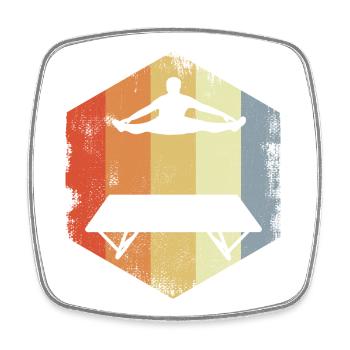 Trampoline athlete sketch - Square fridge magnet - white - Front