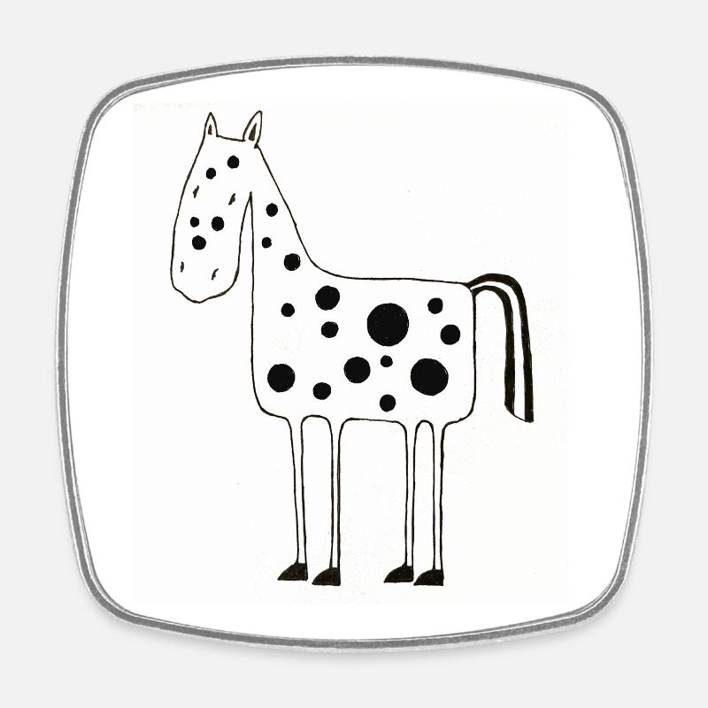 Pony - Viereckiger Kühlschrankmagnet - Weiß