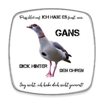 frech böse - Viereckiger Kühlschrankmagnet - Weiß - Vorne
