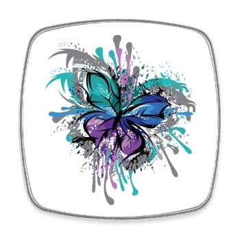 Symbole papillon Illustration Blast Colors - Magnet carré - blanc - Devant