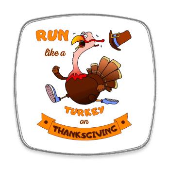 Courez comme une dinde à Thanksgiving Funny Trot - Magnet carré - blanc - Devant