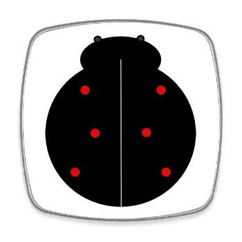 Coccinelle Noire à Points Rouges - Magnet carré - blanc - Devant