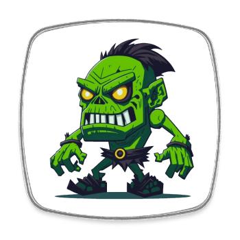 Totem of the Zombie - Square fridge magnet - white - Front