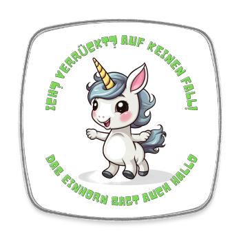 Mignon Licorne Dicton Imprimer - Magnet carré - blanc - Devant